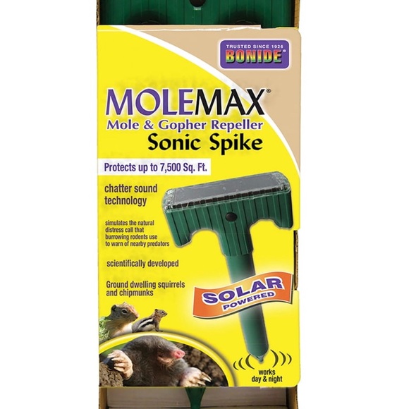 Bonide Mole Max Mole & Gopher Repeller Solar Powered Sonic Spike, 1 Unit - Picture 2 of 6